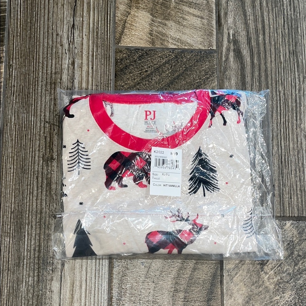 NWT PJ Place Festive Reindeer / Bear channel Pajama set.